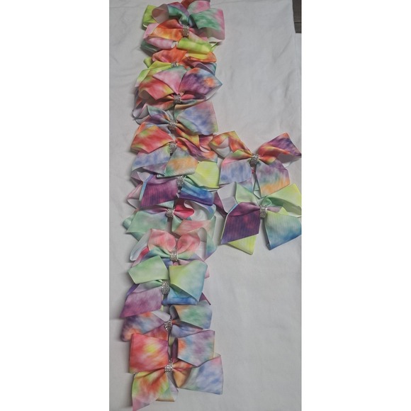 Hair Bows Other - 13pc Boutique Hair Bows Tie Dye Rainbow Grosgrain Ribbon Alligator Clips Girls